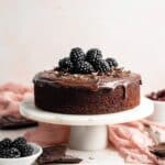 Small Chocolate Cake with Pomegranate Garnish Recipe