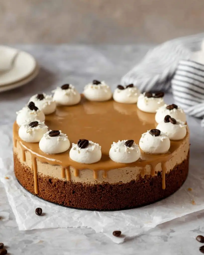 Espresso Cheesecake with Coffee Ganache Recipe