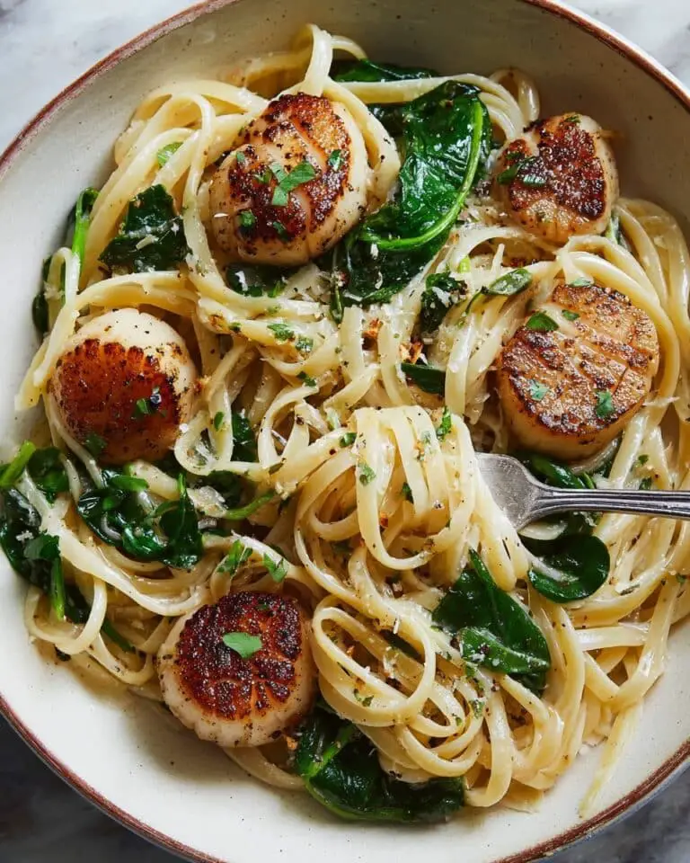 Lemon Garlic Scallop Pasta Recipe