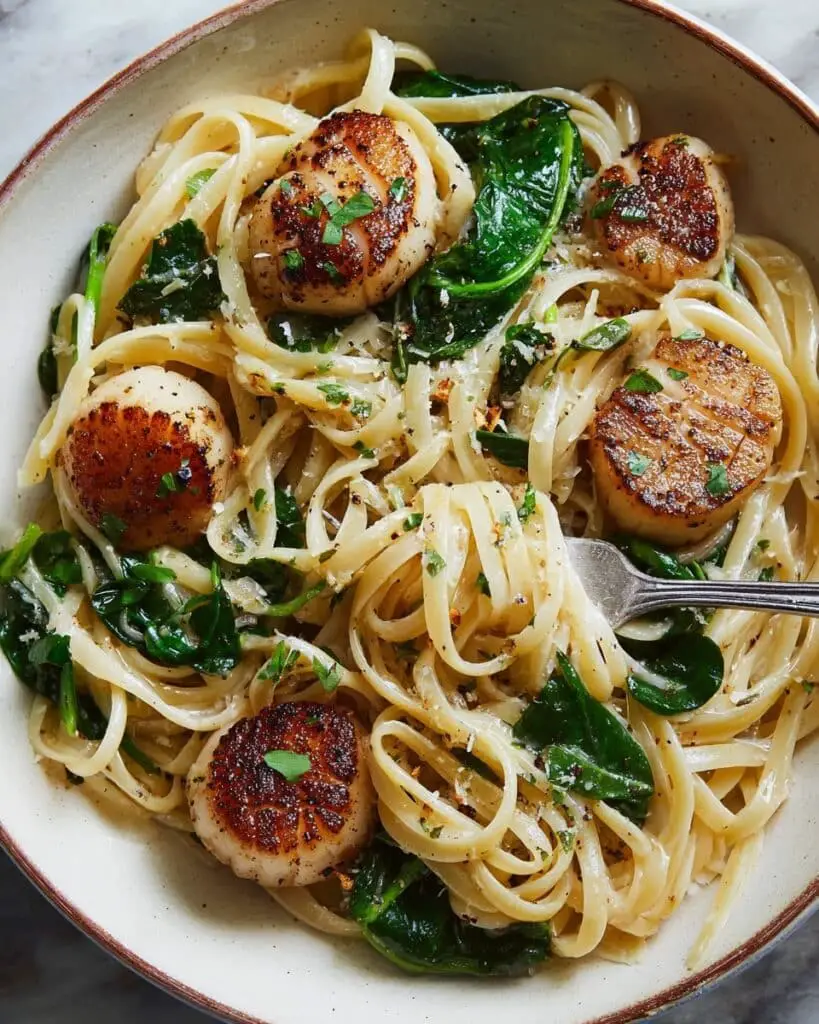 Lemon Garlic Scallop Pasta Recipe