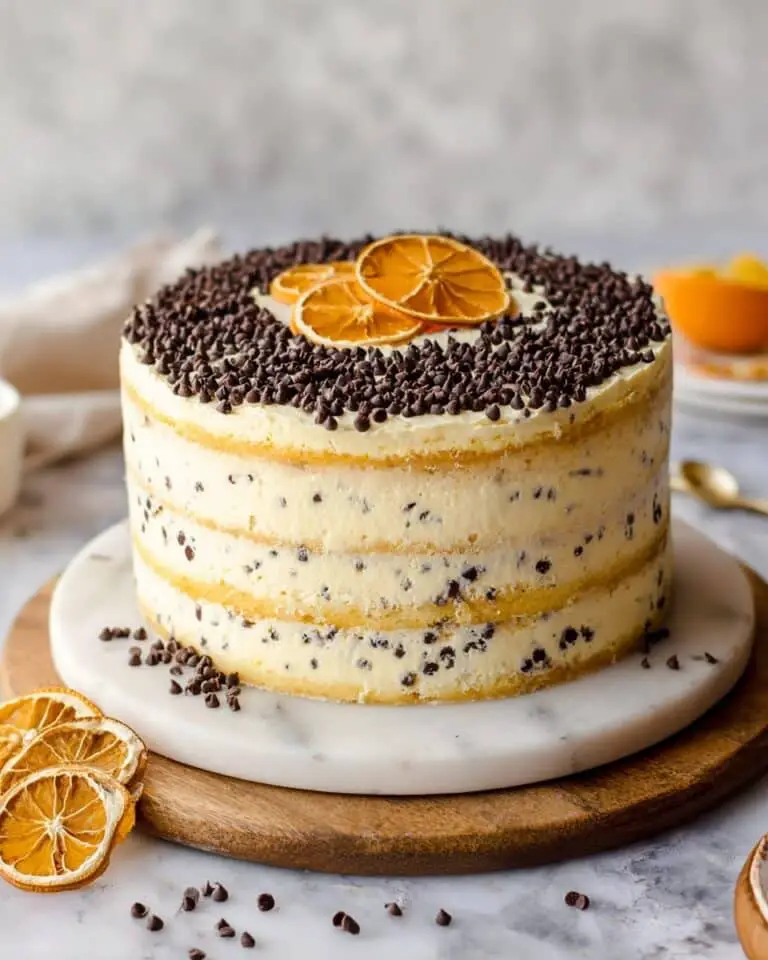 Cannoli Cake with Mascarpone, Chocolate Chips, and Candied Orange Recipe