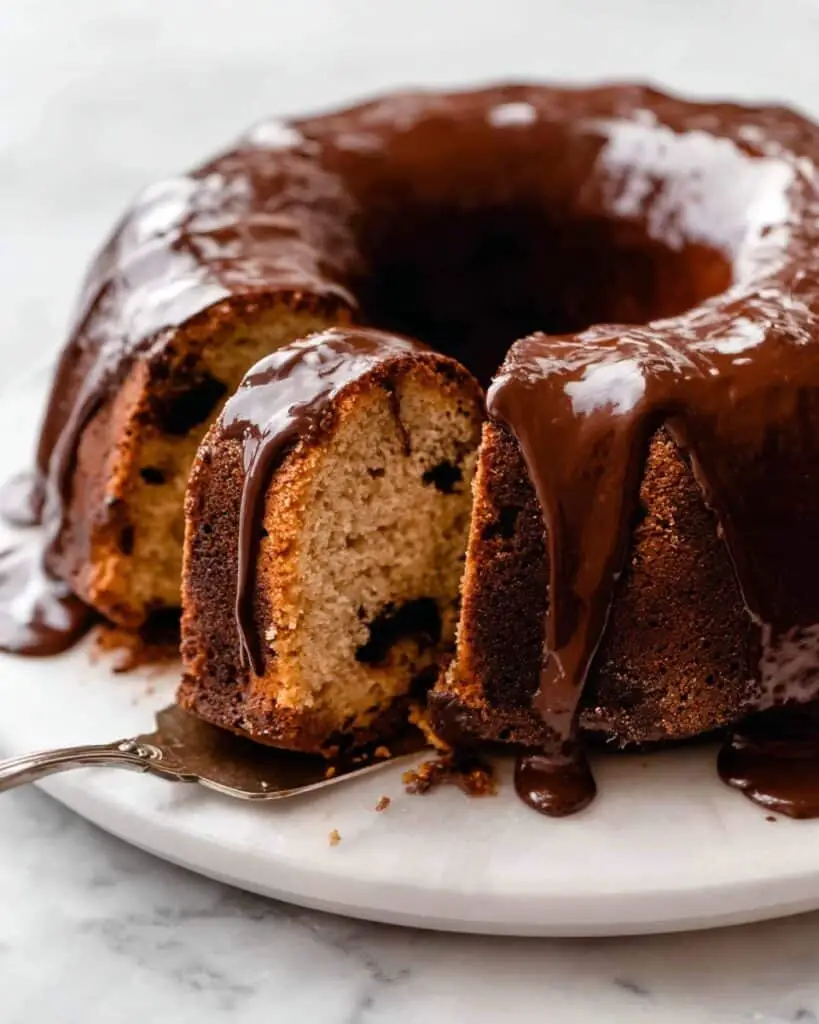Chocolate Chip Bundt Cake with Rich Chocolate Glaze Recipe