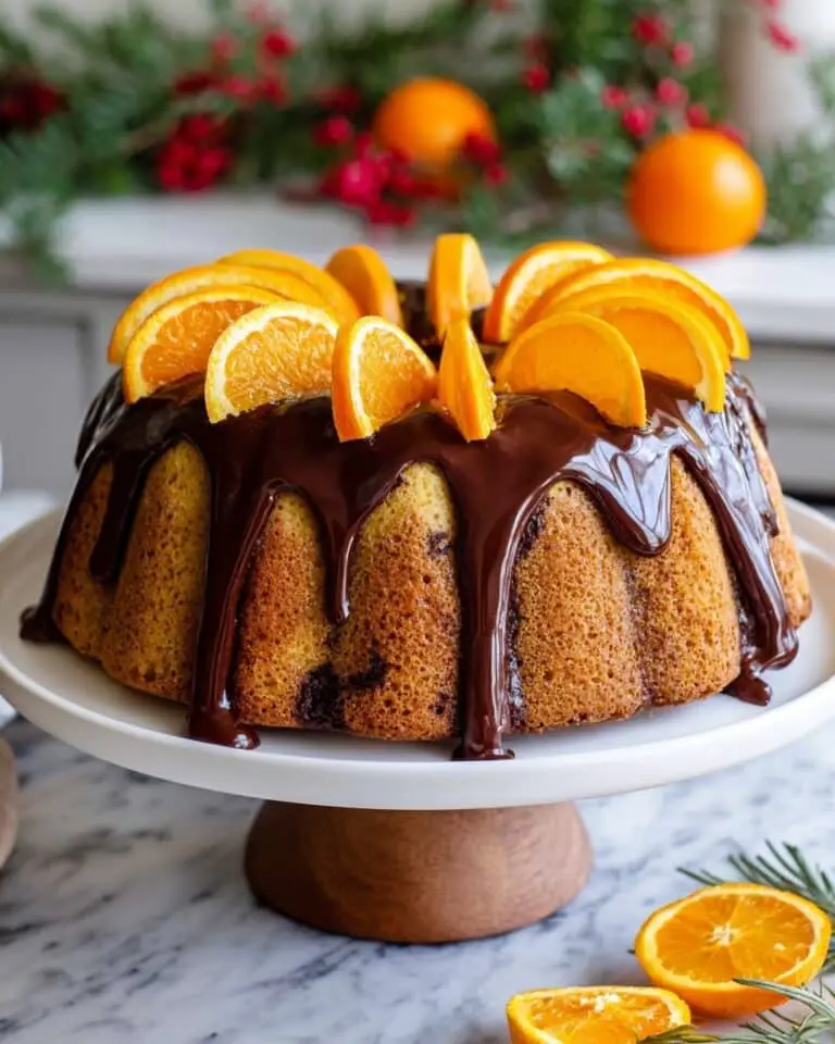 Cranberry Orange Bundt Cake with Chocolate Ganache Recipe
