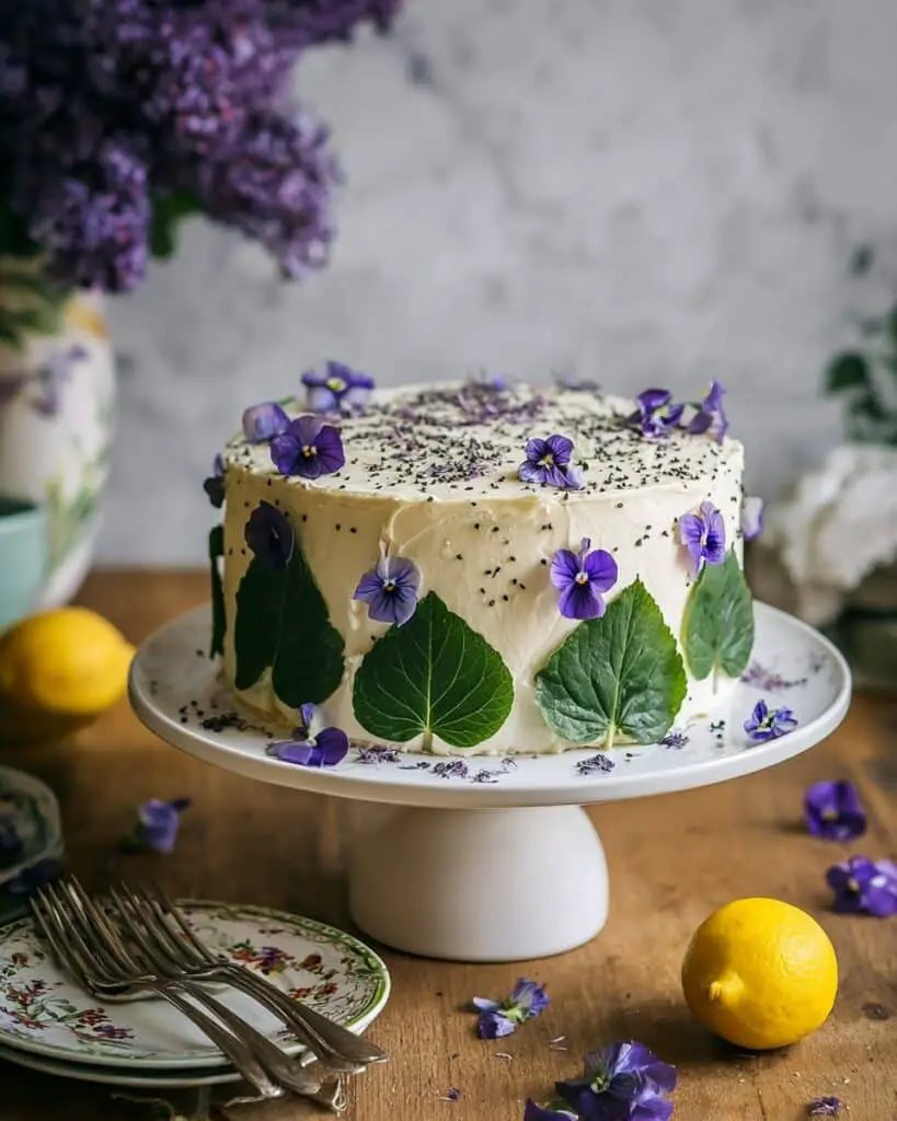 Violet Lemon Poppy Seed Cake Recipe