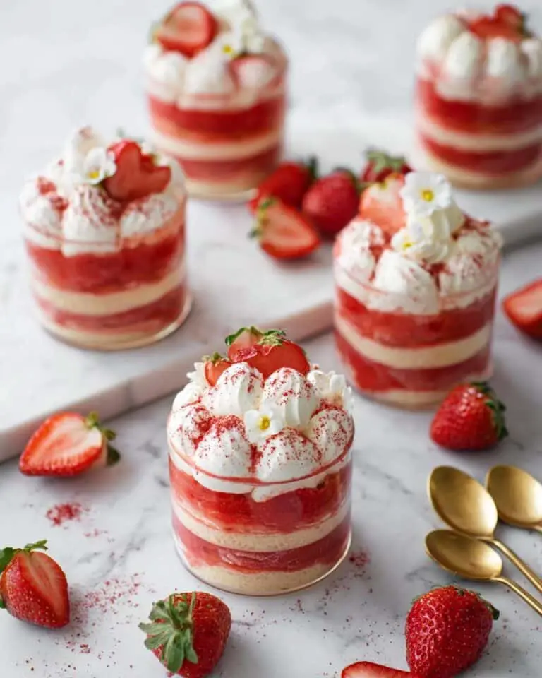 Elderflower Strawberry Tiramisu with Eggless Mascarpone Cream Recipe