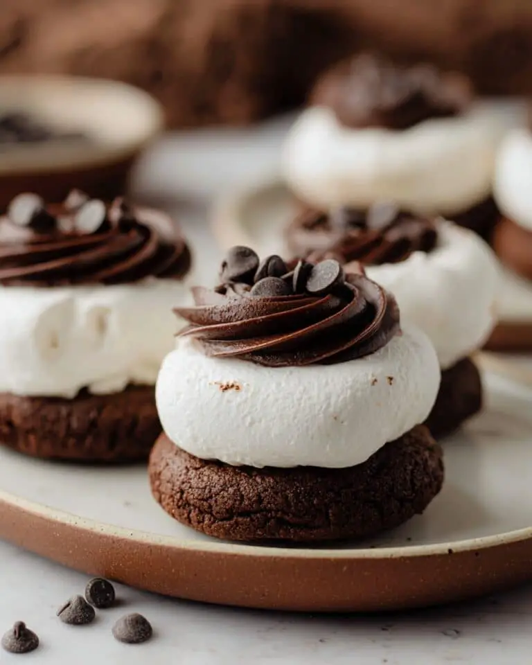 Hot Cocoa Cookies with Marshmallow Topping and Chocolate Buttercream Recipe