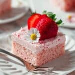 Strawberry Sheet Cake with Cream Cheese Frosting and Fresh Strawberries Recipe