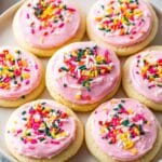 Soft Sugar Cookies with Pink Frosting Recipe