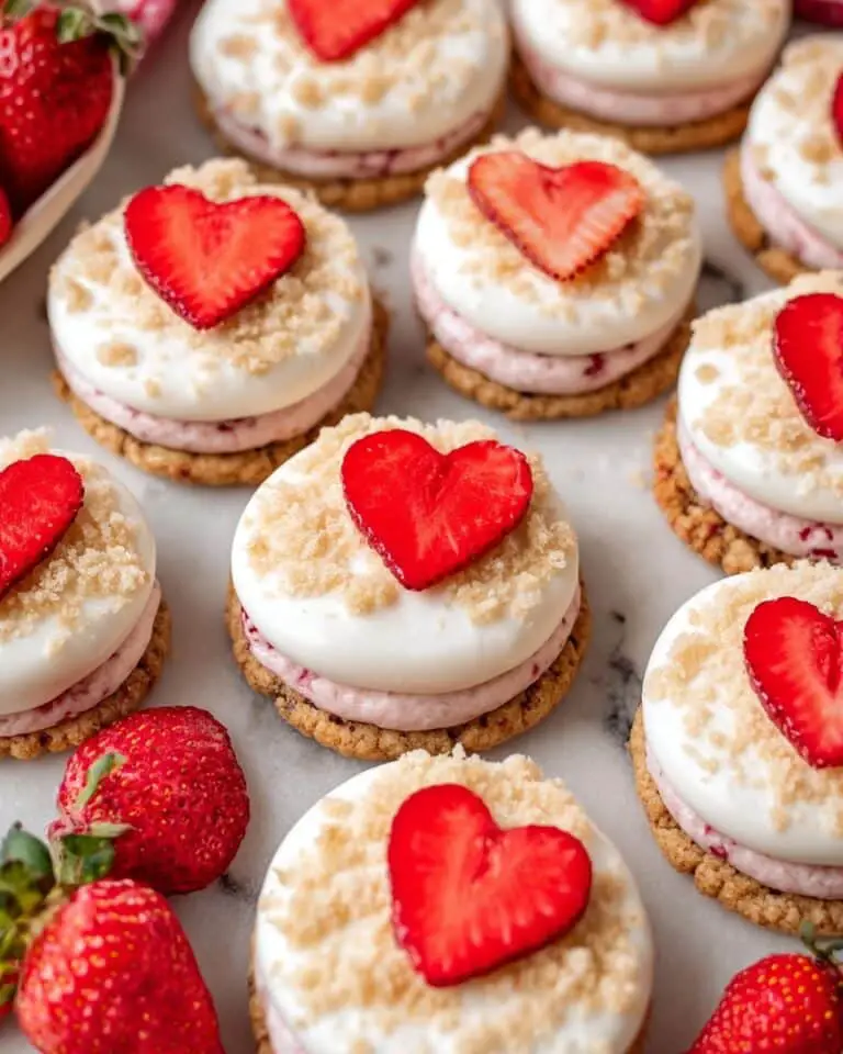 Strawberry Shortcake Cookies with White Chocolate and Mascarpone Whipped Cream Recipe