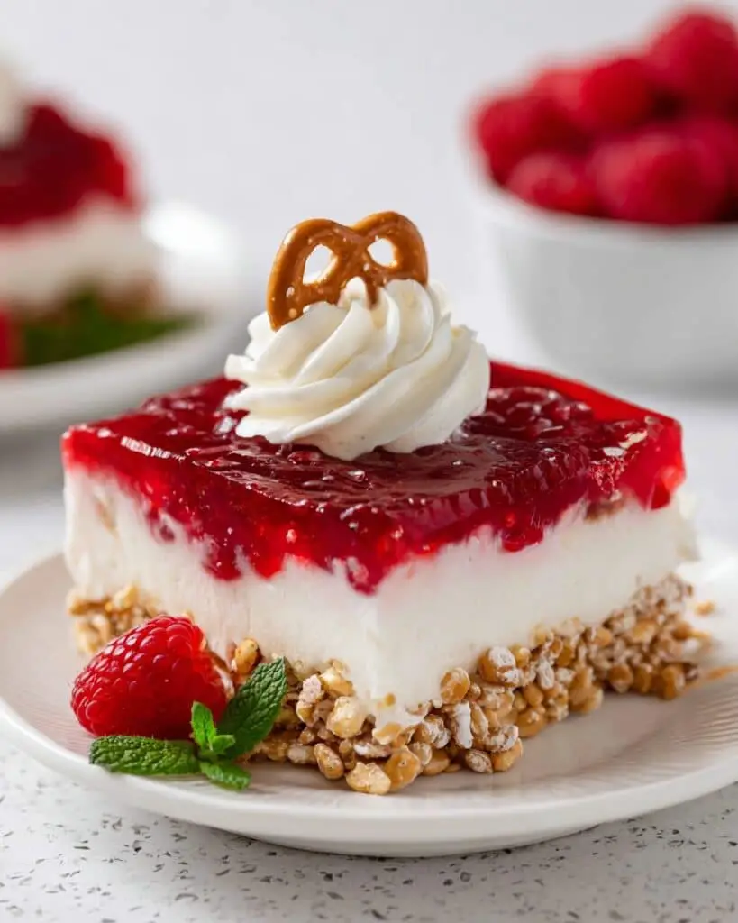 Raspberry Pretzel Salad Recipe