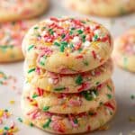 Vanilla Pudding Cookies with Rainbow Sprinkles Recipe