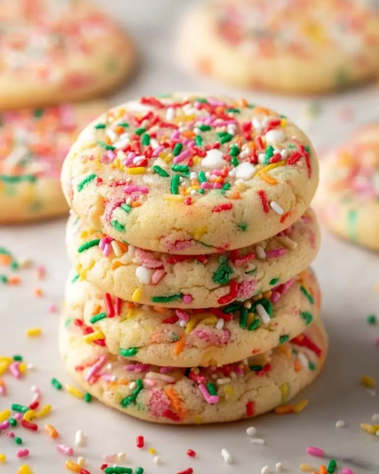 Vanilla Pudding Cookies with Rainbow Sprinkles Recipe