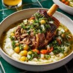 Braised Lamb Shanks with Herbs, Vegetables, and Gremolata Recipe