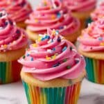 Confetti Cupcakes with Rainbow Sprinkles and Vanilla Buttercream Recipe
