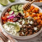 Mediterranean Ground Beef and Sweet Potato Bowls Recipe