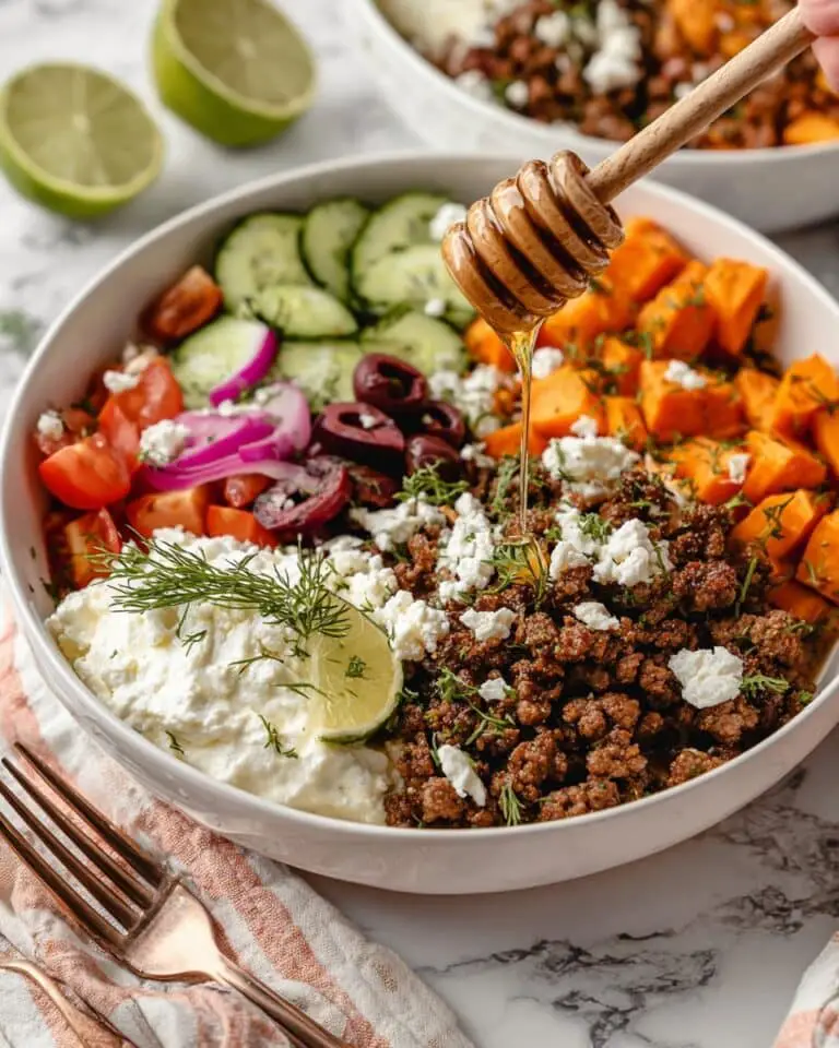 Mediterranean Ground Beef and Sweet Potato Bowls Recipe