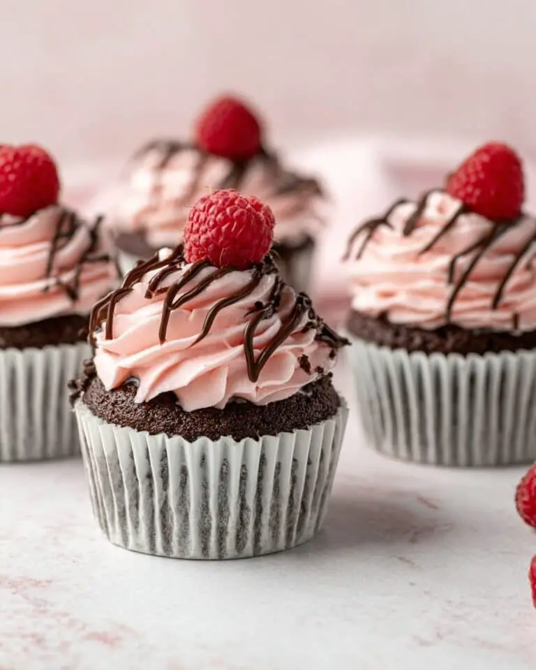 Chocolate Raspberry Cupcakes with Raspberry Jam Filling and Raspberry Frosting Recipe