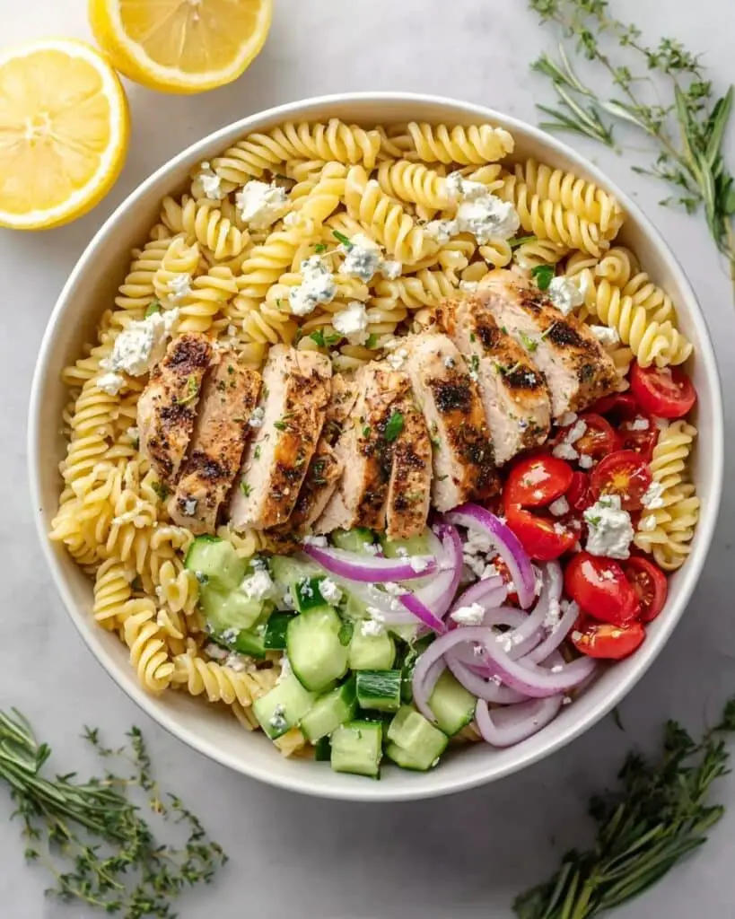 Grilled Chicken Chickpea Pasta Salad Recipe