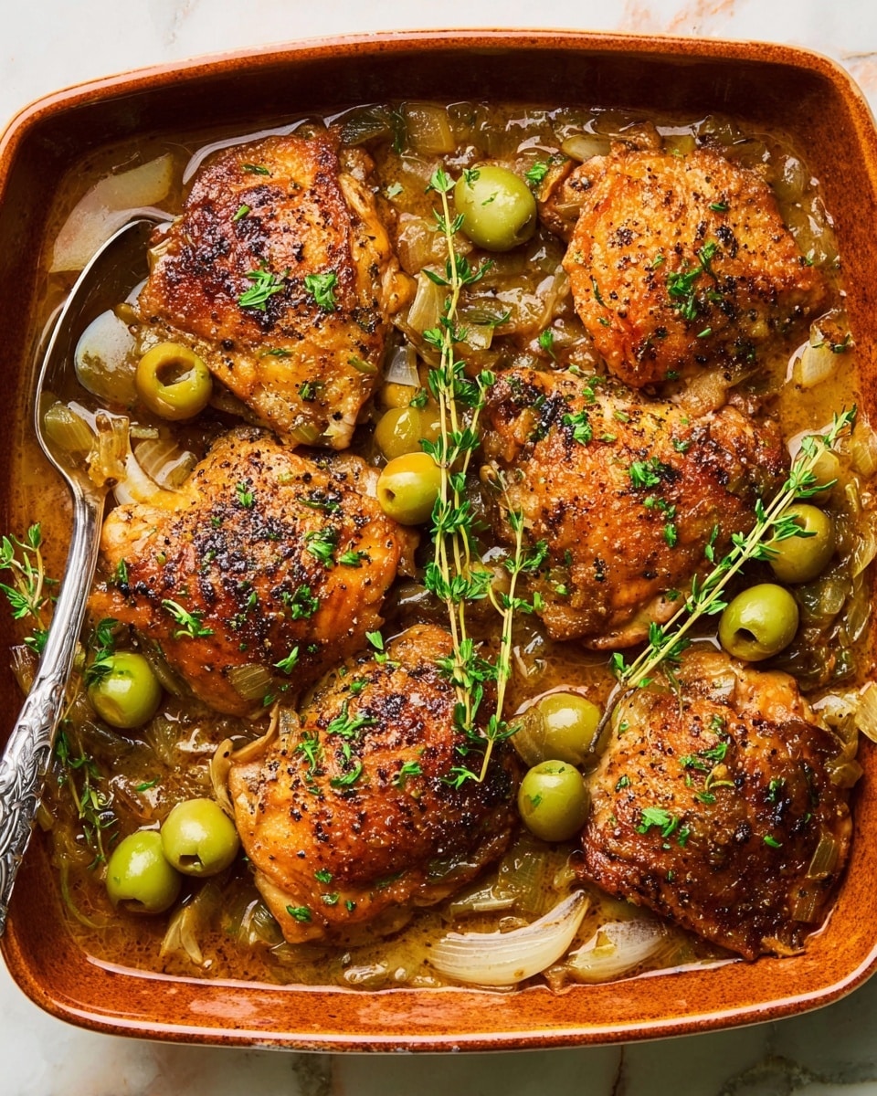 Braised Chicken Thighs with Olives, Lemon, and Italian Seasoning Recipe
