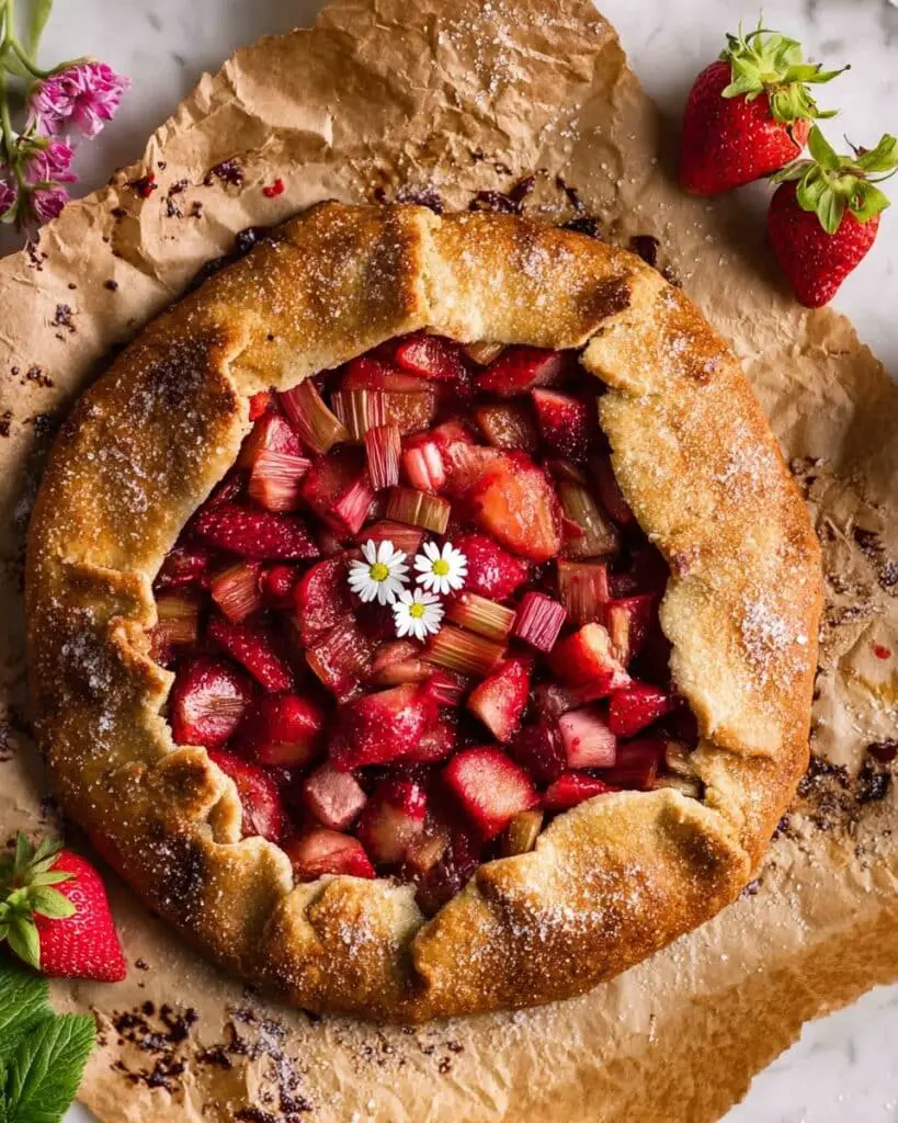 Strawberry Rhubarb Fruit Galette Recipe