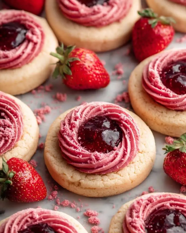 Strawberry Thumbprint Cookies with Cream Cheese Filling Recipe