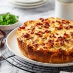 Savoury Baked French Toast with Caramelized Onions and Cheese Recipe
