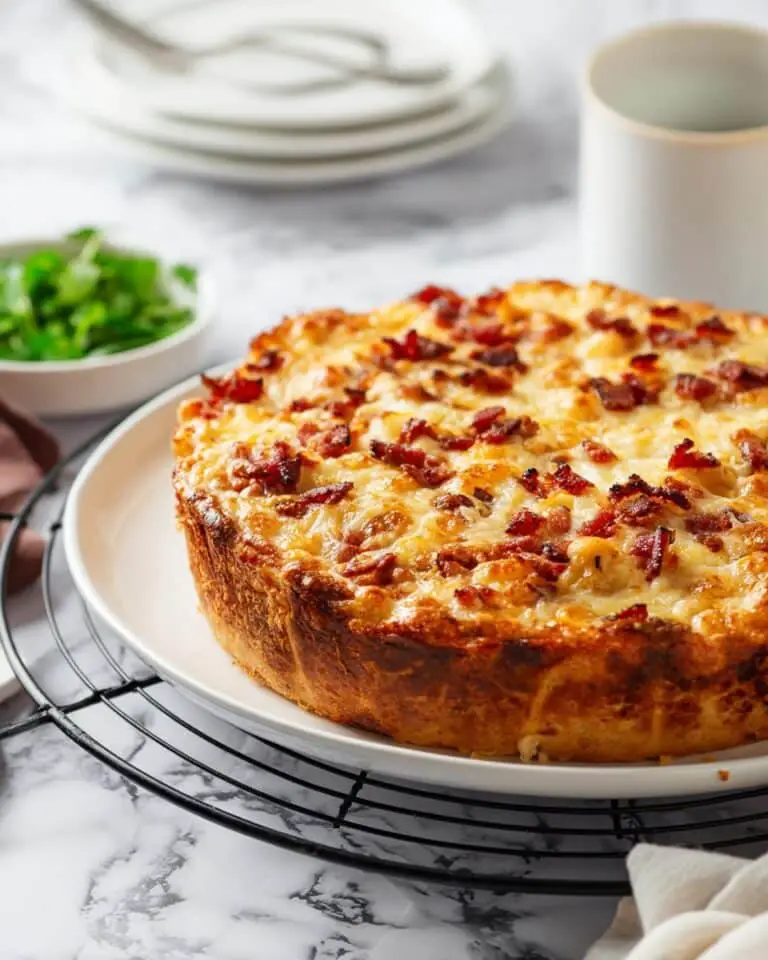 Savoury Baked French Toast with Caramelized Onions and Cheese Recipe