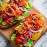 Salmon Avocado Toast with Cherry Tomatoes Recipe