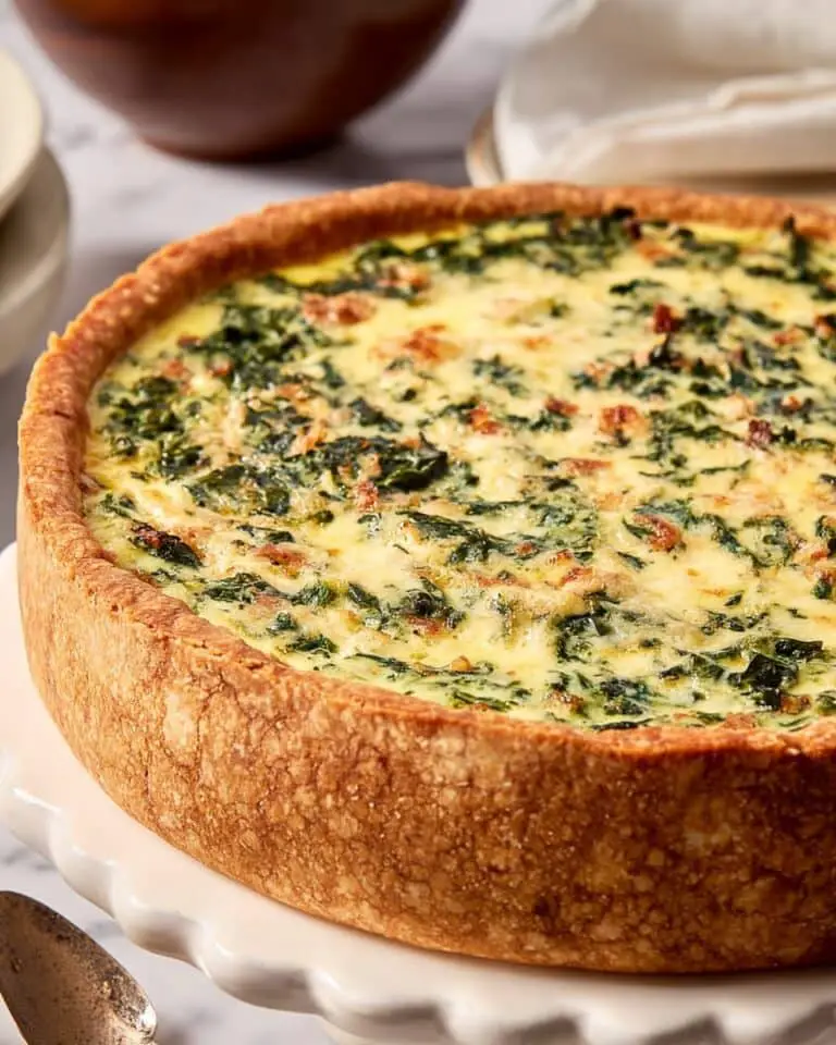 Deep Dish Spinach and Onion Quiche with Gruyère Recipe