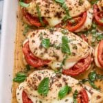 Mozzarella Stuffed Chicken with Tomato and Basil Recipe