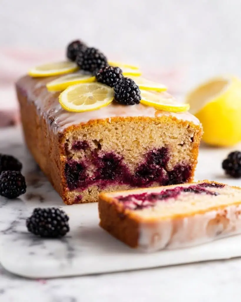 Lemon Blackberry Loaf with Lemon Syrup and Glaze Recipe