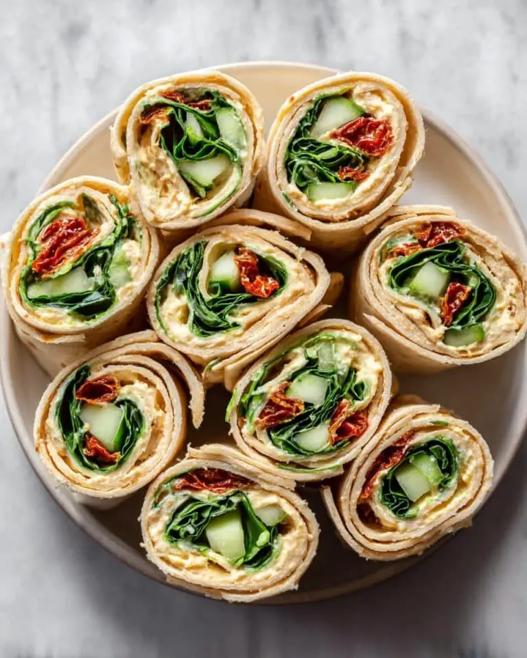 Hummus Pinwheels with Cucumber & Sun-dried Tomatoes Recipe
