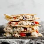 Greek Chicken and Feta Quesadillas with Tzatziki Sauce Recipe