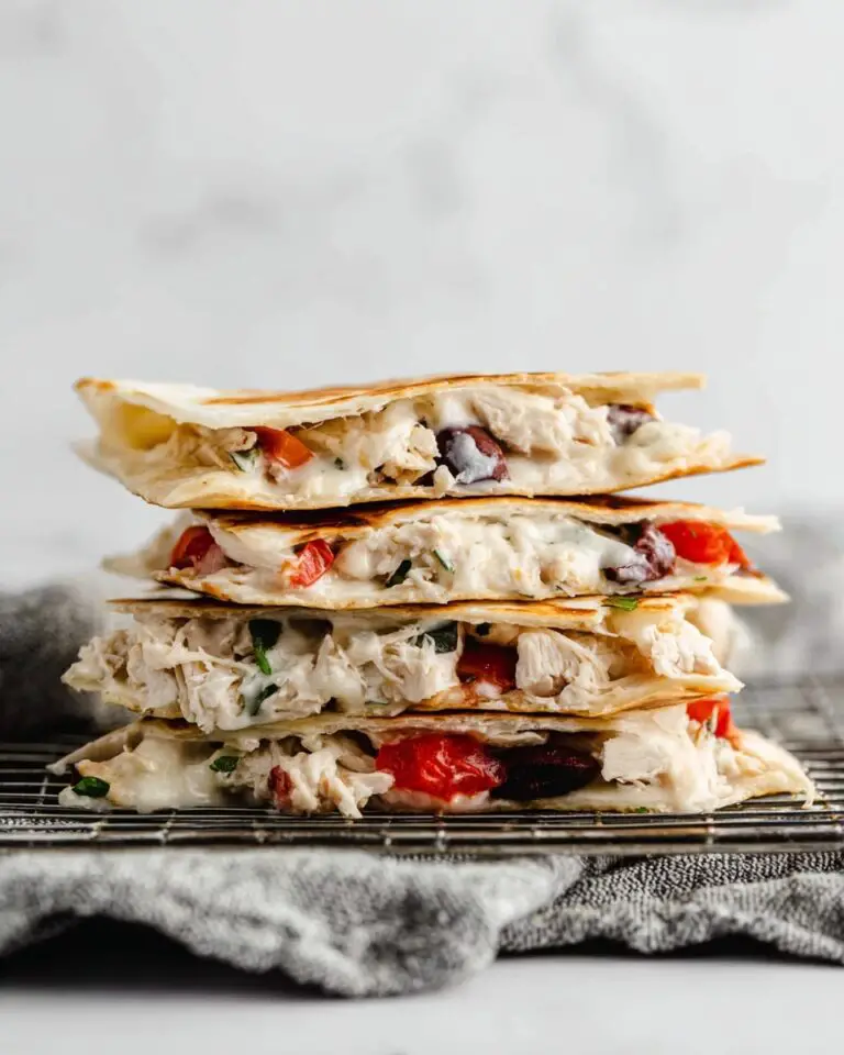 Greek Chicken and Feta Quesadillas with Tzatziki Sauce Recipe
