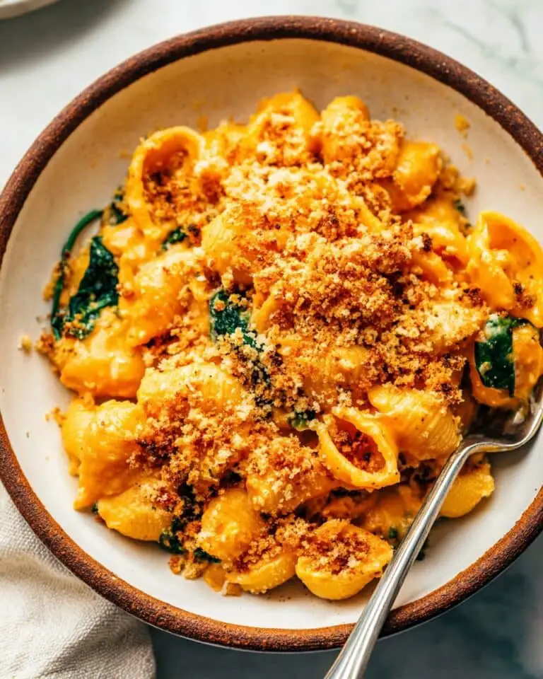 Smoky Pumpkin Mac and Cheese with Garlicky Breadcrumbs Recipe