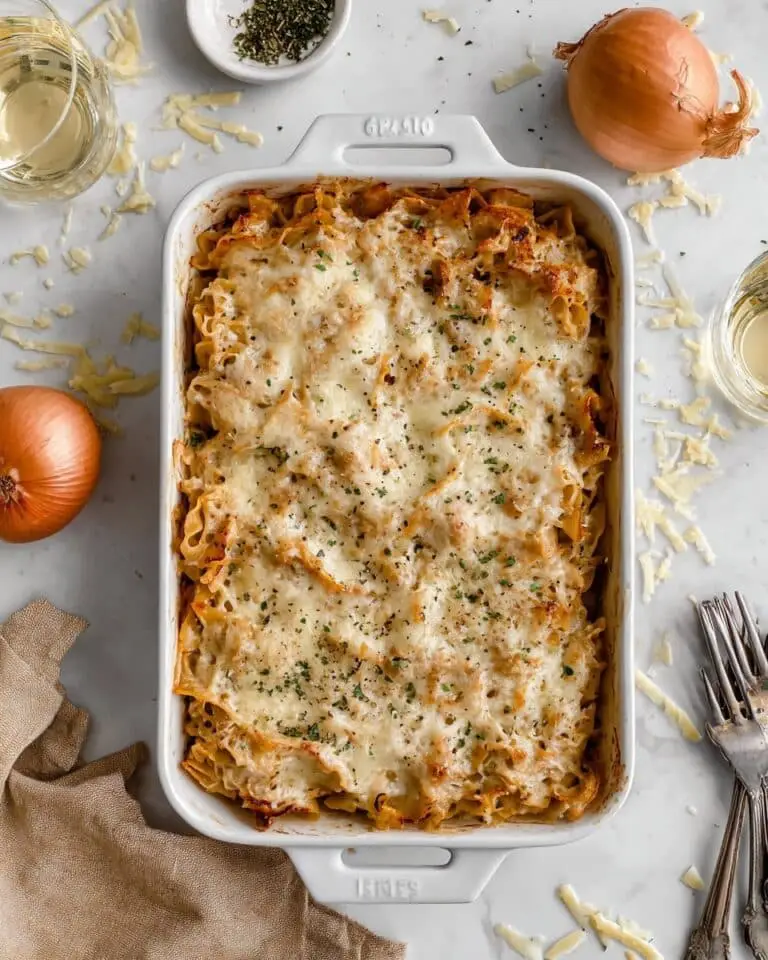 French Onion Chicken Pasta Bake Recipe