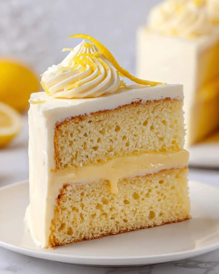 Lemon Layer Cake with Lemon Curd and Buttercream Frosting Recipe