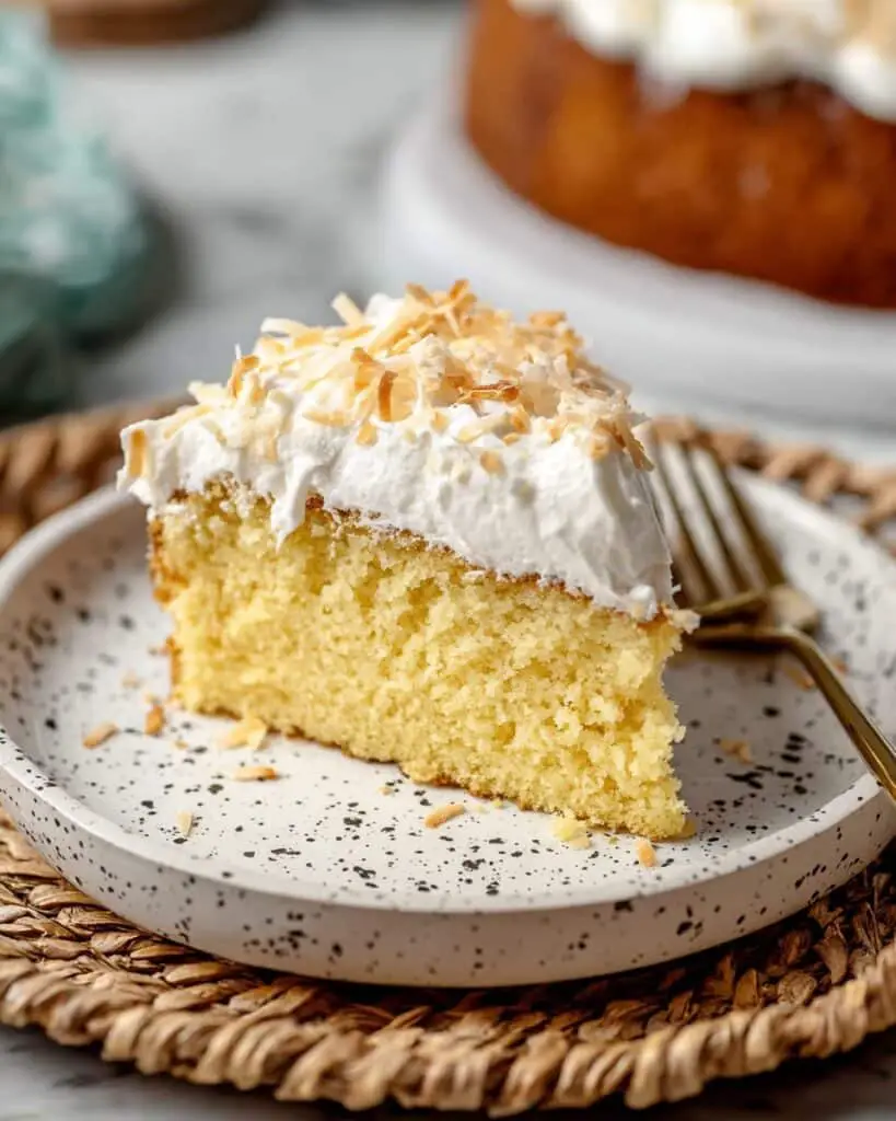 Coconut Almond Cake with Toasted Coconut Whipped Cream Recipe