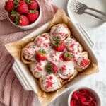 Strawberry Cinnamon Rolls with Cream Cheese Strawberry Icing Recipe