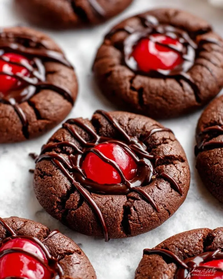 Chocolate Cherry Thumbprint Cookies Recipe