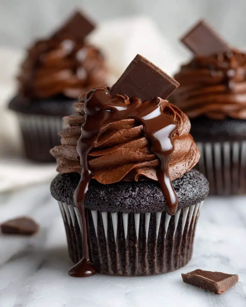 Triple Chocolate Fudge Cupcakes Recipe