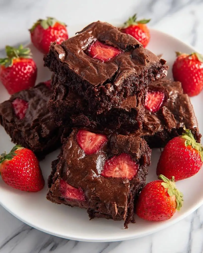 Strawberry Brownies with Strawberry Jam Swirl Recipe