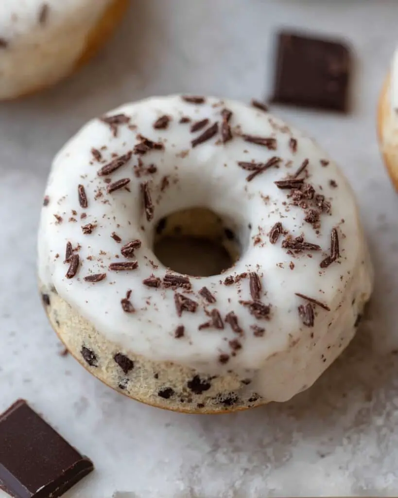 Chocolate Chip Donuts with Vanilla Glaze Recipe