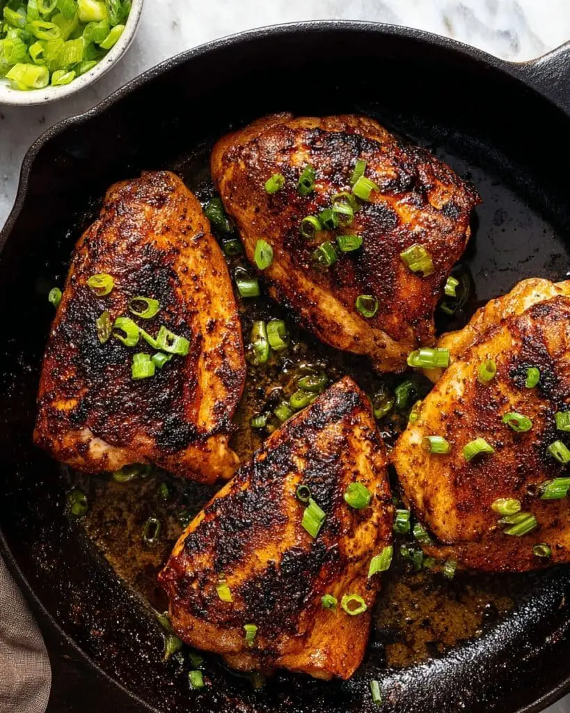 Cajun Chicken with Golden Brown Crust and Green Onion Garnish Recipe
