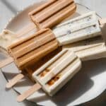 Frozen Yogurt Popsicles with Chocolate, Vanilla, and Blueberry Flavor Options Recipe