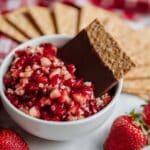TikTok Viral Strawberry Salsa with Chocolate-Dipped Graham Crackers Recipe