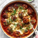 Chicken Parmesan Meatballs with Crispy Nutty Topping Recipe