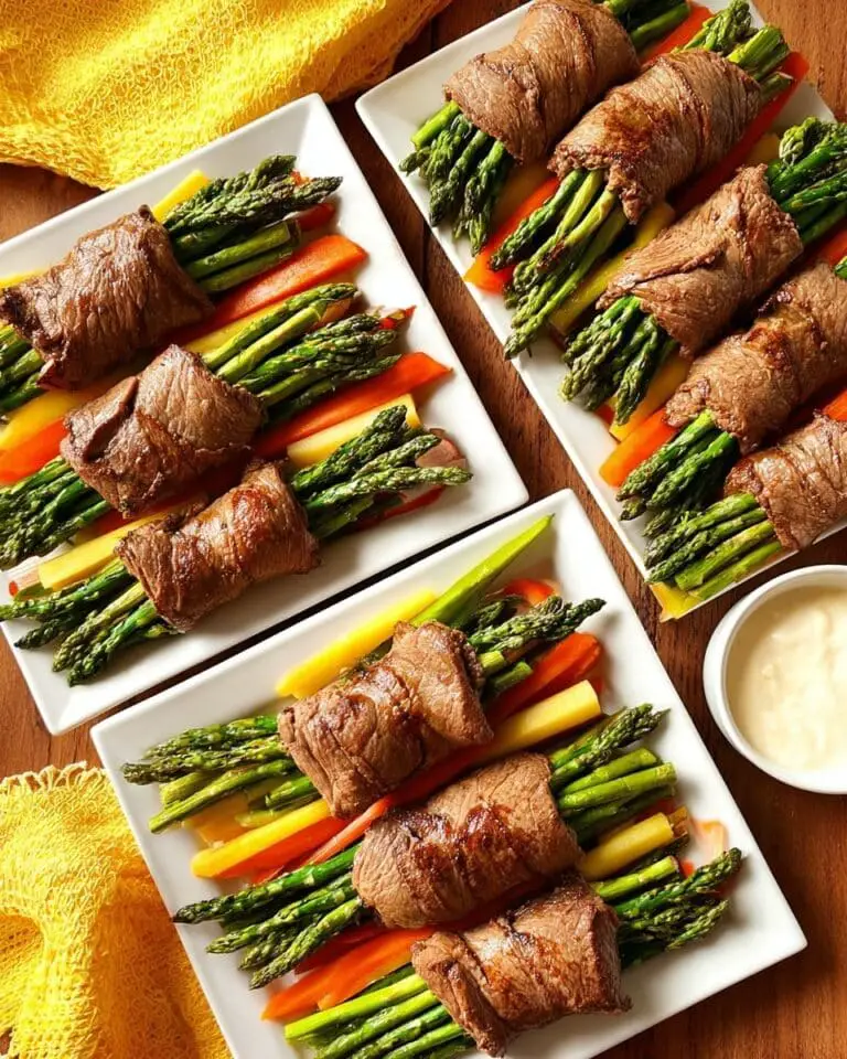 Grilled Beef Roll-Ups with Marinated Vegetables Recipe