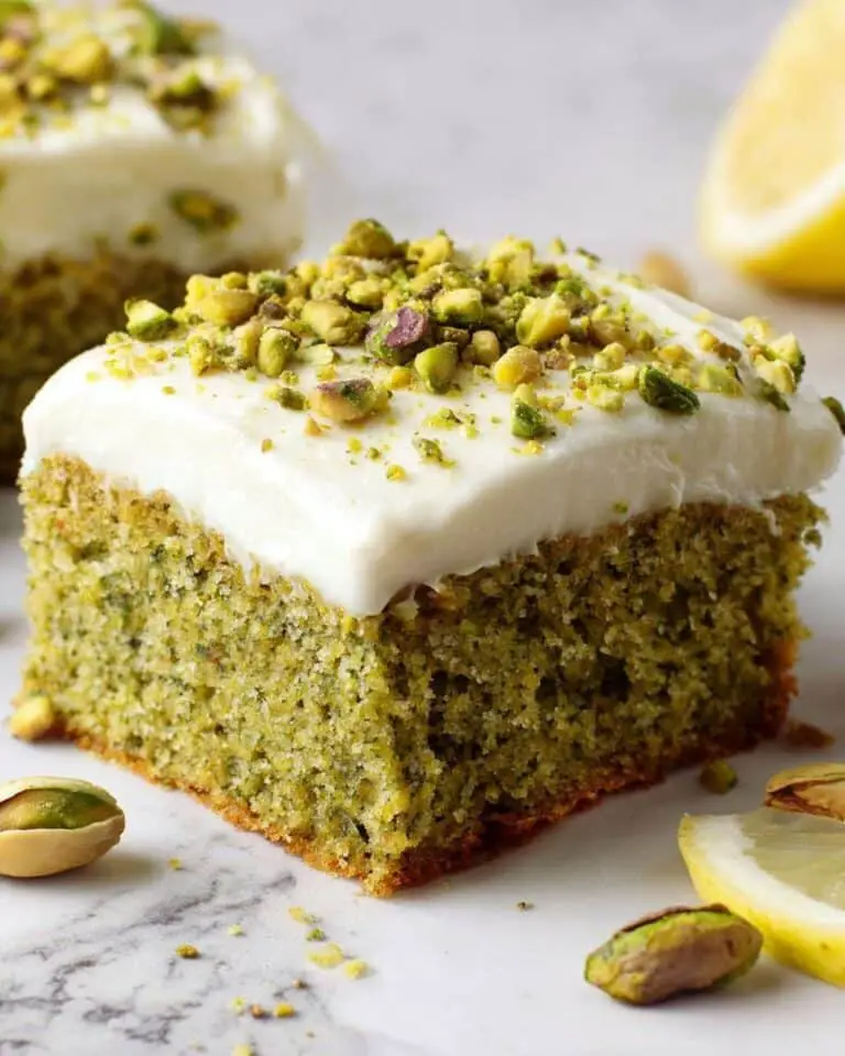 Lemon Pistachio Cake with Matcha and Cream Cheese Frosting Recipe