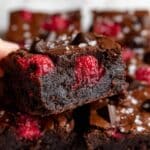 Fudgy Oat Flour Brownies with Raspberries and Chocolate Chips Recipe